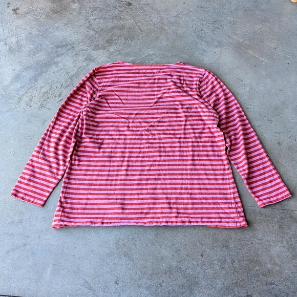 Gudrun Sjoden Essential Striped Top Red Pink Organic Cotton Long Sleeve large - Picture 6 of 6